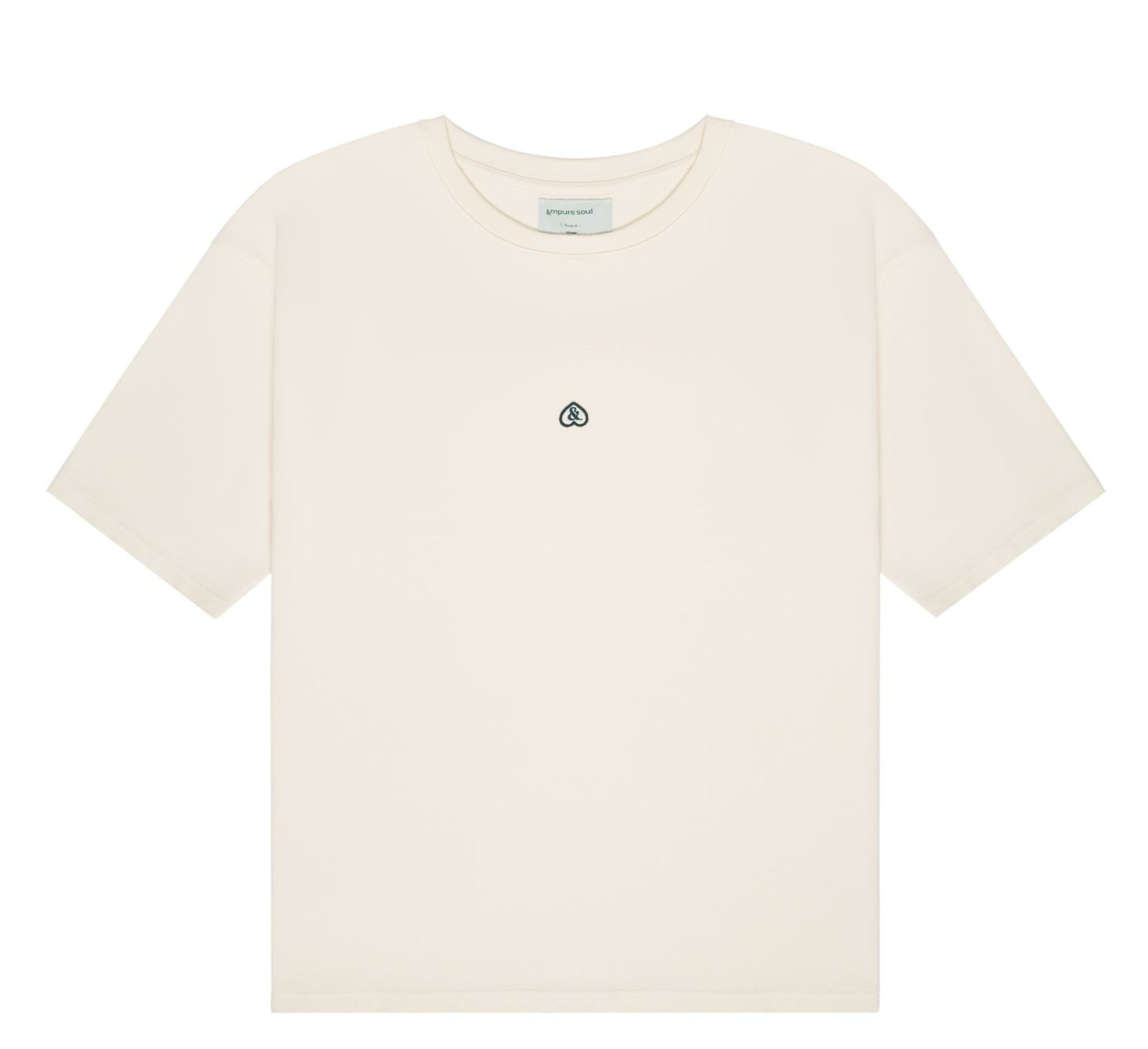 Camiseta logo básica crema crudo