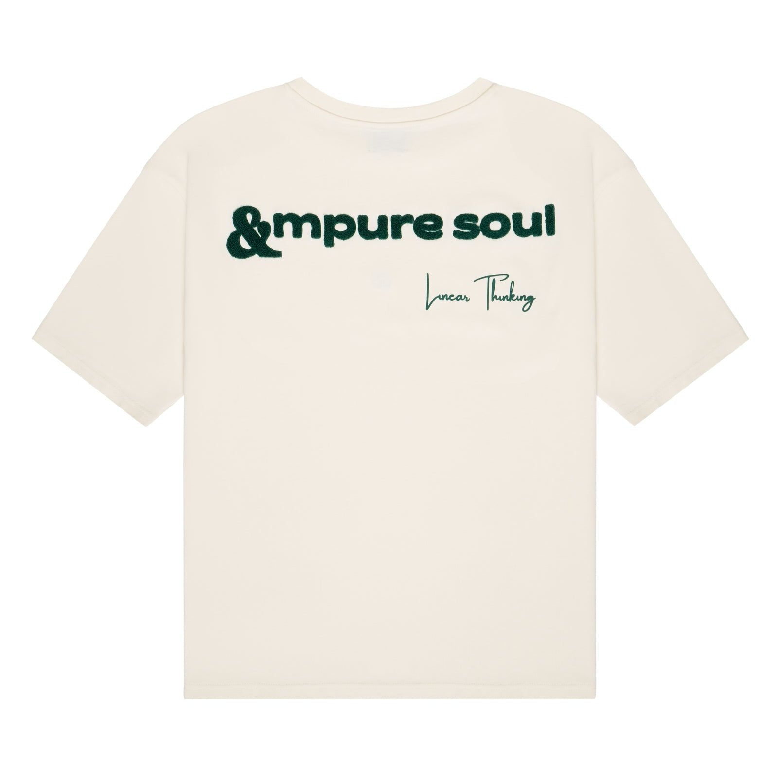 Camiseta logo básica crema crudo