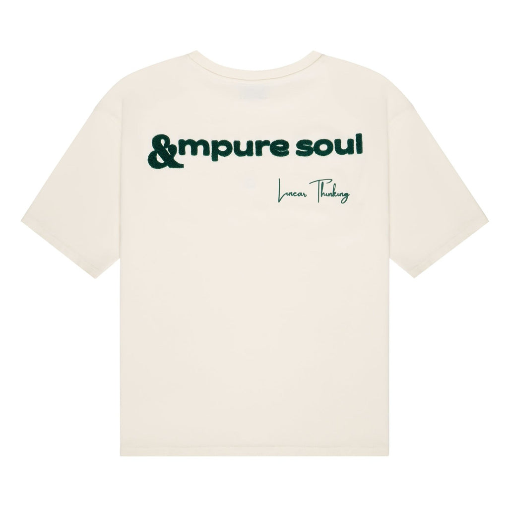 Camiseta logo básica crema crudo
