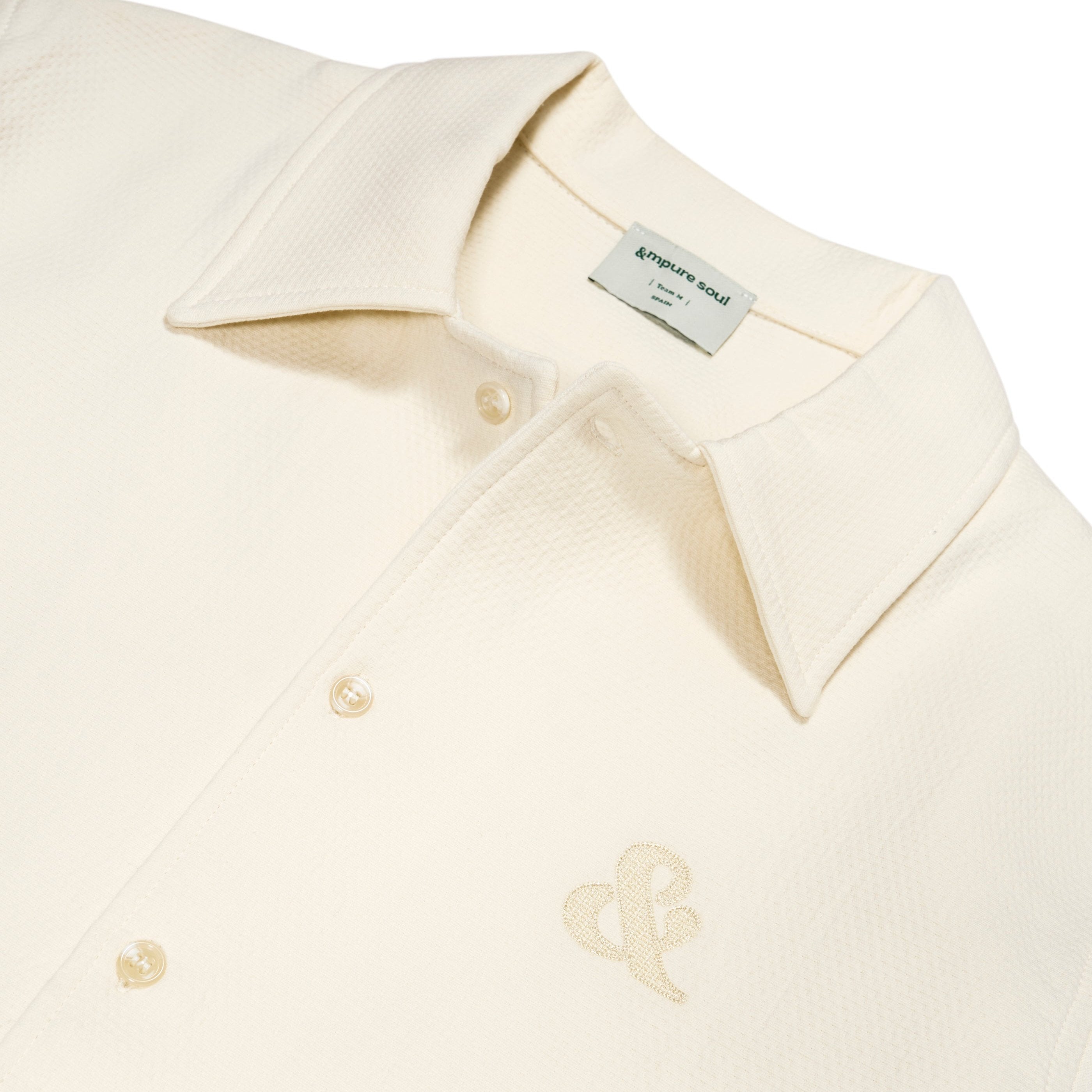 Camisa de botones y mangas cortas efecto galleta