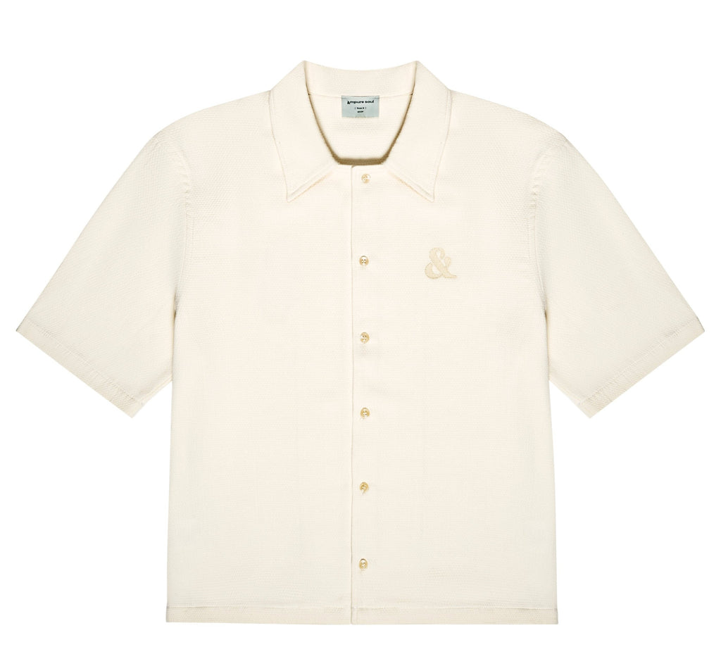 Camisa de botones y mangas cortas efecto galleta