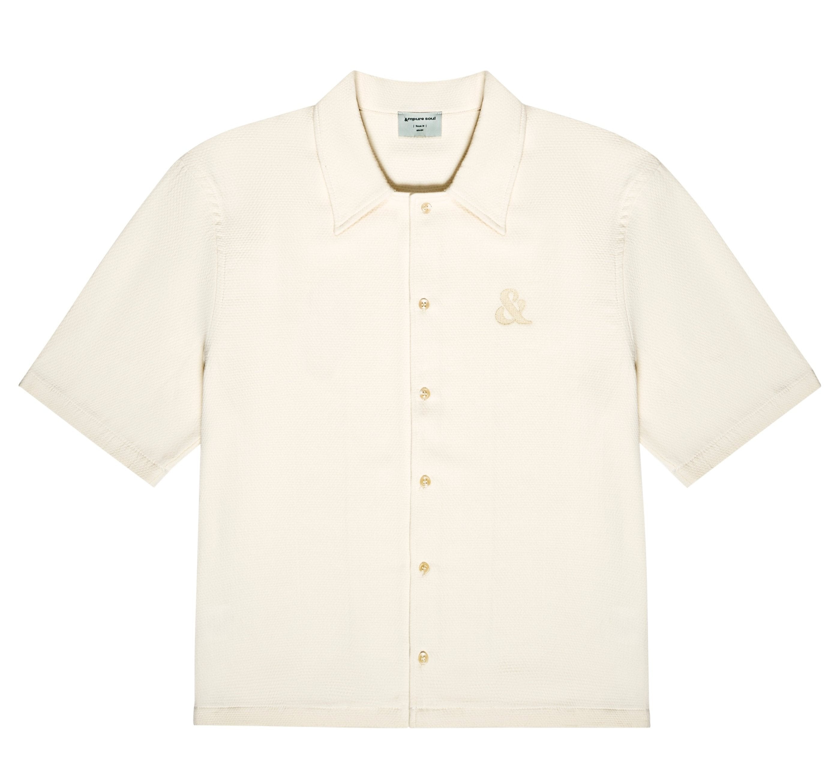 Camisa de botones y mangas cortas efecto galleta